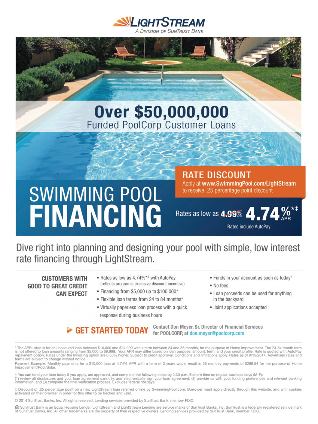 pool companies with inhouse financing